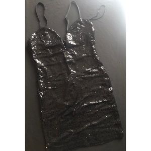 Lulu’s Black Sequin Party Mini Dress✨